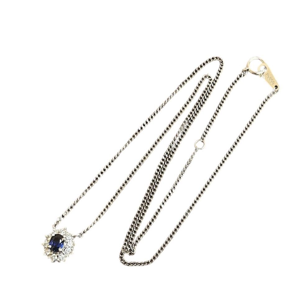 Pt850 プラチナ サファイア ダイヤ ネックレス アクセサリー ジュエリー 貴金属