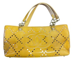 シャネル パンチングトートバッグ イエロー CHANEL