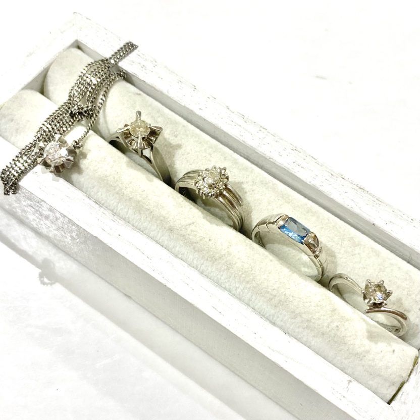 【Pt900ジュエリーまとめ】プラチナ900・ダイヤモンド・アクアマリン・ネックレス・リング・貴金属・アクセサリー