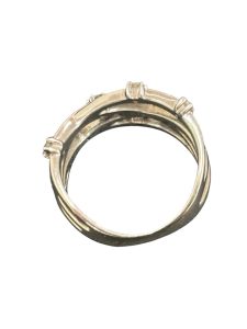 リング　アクセサリー　金　K18WG　メレダイヤ