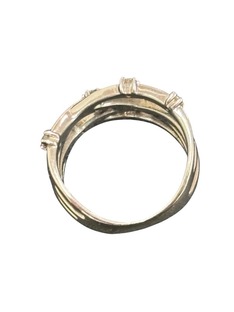 リング アクセサリー 金 K18WG メレダイヤ