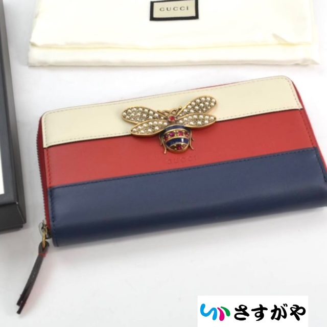GUCCI グッチ クイーンマーガレット ラウンドファスナー 長財布