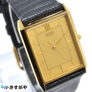 SEIKO セイコー スクエアフェイス クォーツ 不動 社外ベルト
