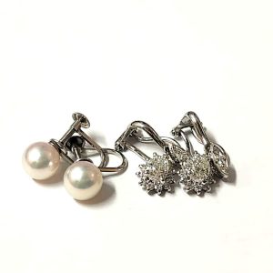 プラチナ900 (Pt900) イヤリング パール ダイヤモンド ジュエリー ピアス | 根室市北斗町