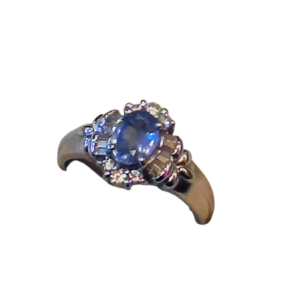Pt850　天然 サファイアリング　S0.67ct　D0.08ct　ダイヤモンド 産地鑑別書付 Pt850 マダガスカル産サファイア ダイヤモンド
