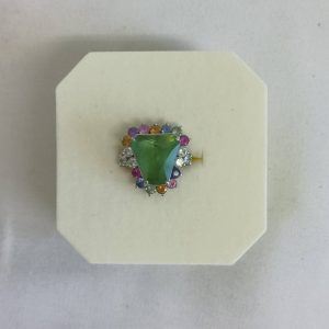 Pt900 ペリドット カラーストーン リング