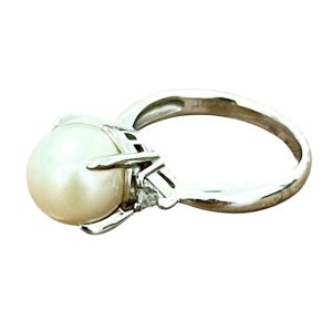 Pt850リング パール メレD付