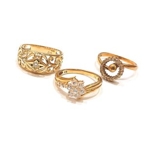 K18 メレダイヤ付き デザインリング