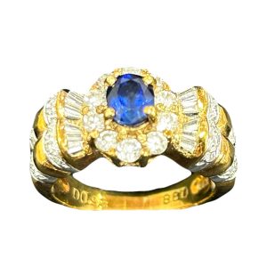 K18　18金　石付き　リング　アクセサリー