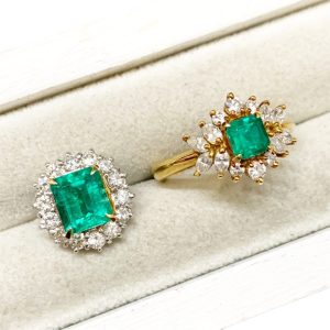 天然エメラルド Pt900 ダイア入 ブローチ＆ペンダント ユーズド品 天然エメラルド Pt900 ダイア入 ブローチ＆ペンダント ユーズド品