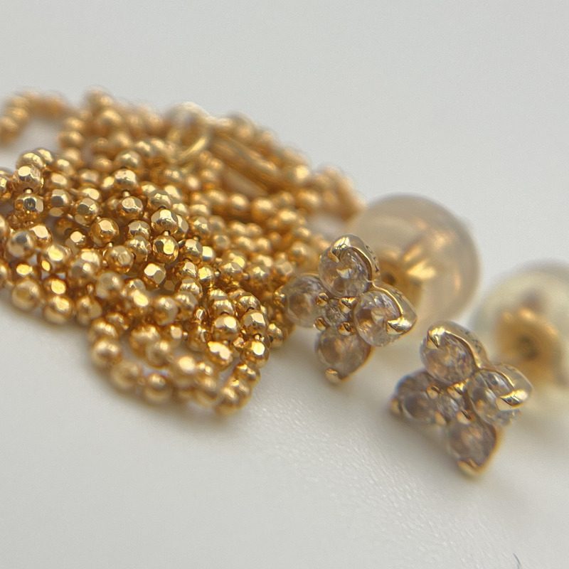 18金(K18)ネックレス&ダイヤ付きピアス|伊勢崎市下植木町