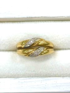 K18 Pt900 18金 プラチナ900 コンビ リング