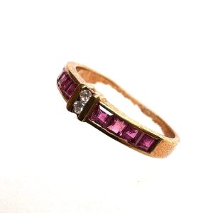 K18 18金 リング メレダイヤ