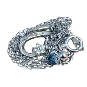 K10WGネックレス メレD付き