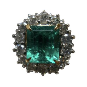 Pt900/K18 エメラルド 1.40ct ペンダント