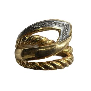 K18Pt900 コンビ　リング