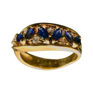 K18 18金 サファイア ダイヤモンド リング