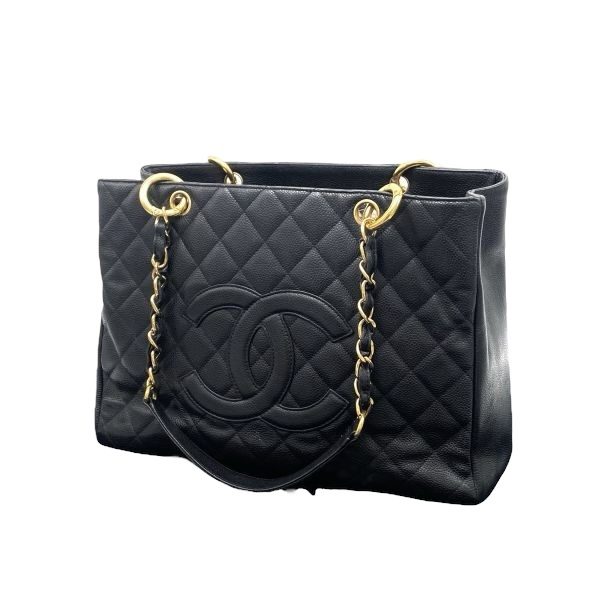 CHANEL シャネル マトラッセ デカココマーク キャビアスキン チェーントートバッグ