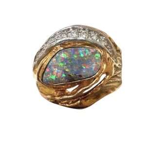 K18 Pt900 オパール リング