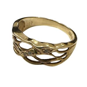 K18/Pt900 メレダイヤ リング