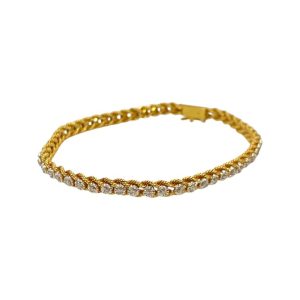 K18 18金 750 メレダイヤモンド ブレスレット