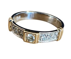 K18/Pt900　コンビ　リング　石あり