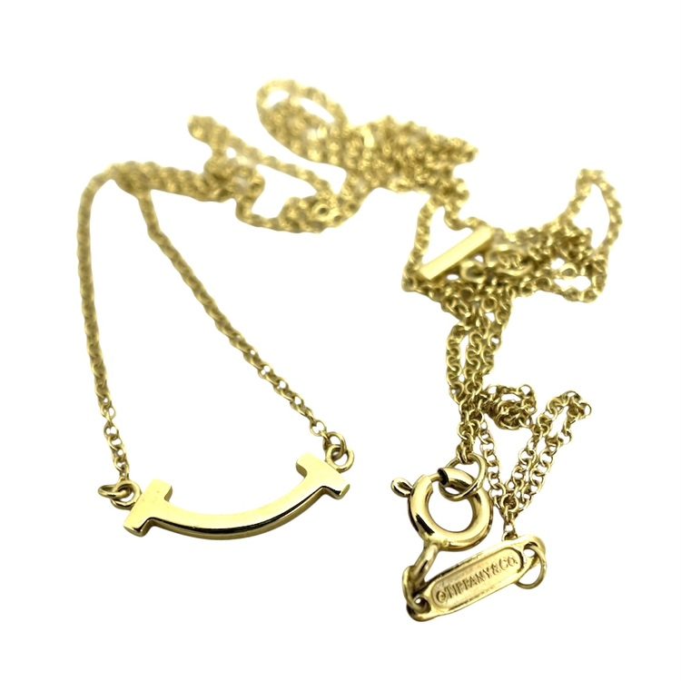 Tiffany & Co.ティファニー T スマイル ミニ ペンダント イエローゴールド