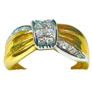 K18ベースPt900 メレダイヤモンド 0.05ct リング