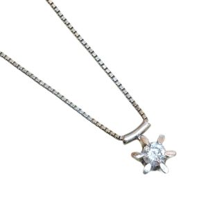 Pt850　ネックレス　ダイヤモンド付き