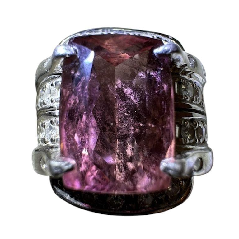 Pt900 ピンクトルマリ 4.78ct MD0.53ct リング