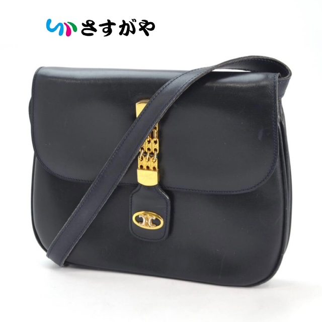 CELINE セリーヌ マカダム金具 レザー ショルダーバッグ ブランド