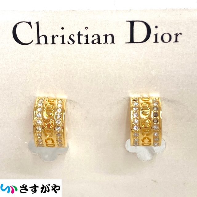 Dior ディオール フープ イヤリング ロゴ メッキ製