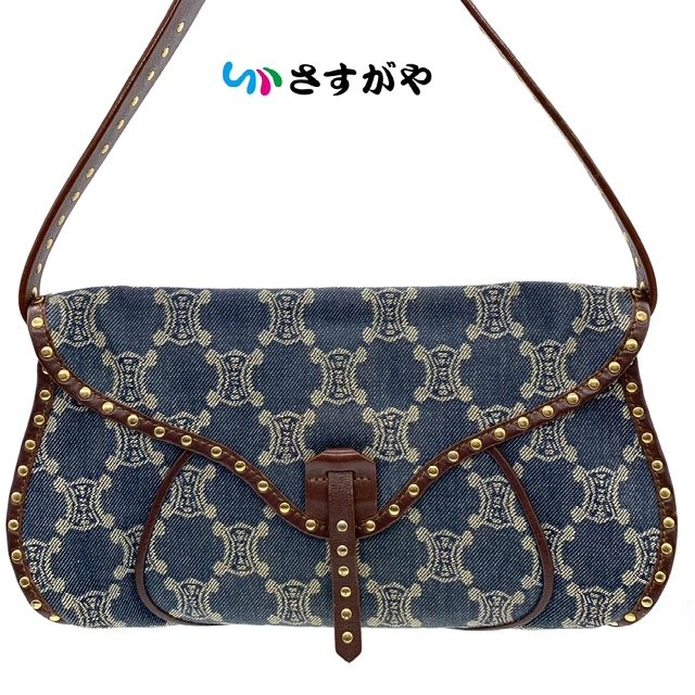 セリーヌ デニムハンドバッグ CELINE セリーヌ マカダム デニム CELINE セリーヌ パリマカダム デニム ハンドバッグ