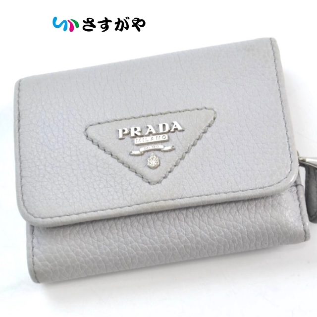 PRADA プラダ ヴィッテロダイノ レザー 三つ折り コンパクトウォレット 