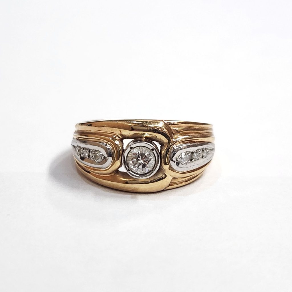 K18 ＰＴ900 デザイン リング ダイヤモンド カメオ 約6.5g 約10号 中古