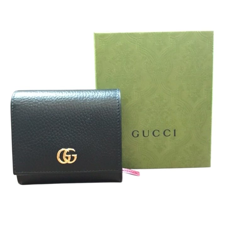 GUCCI グッチ GGマーモント 折りたたみ財布 箱ありの買取実績 | 買取 