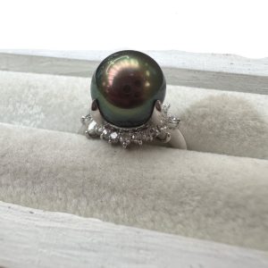 Pt900　MD0.37ct　パール　リング(プラチナ　指輪)