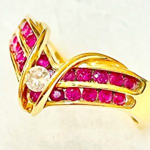K18 ジュエリーリング メレダイヤモンド・メレルビー