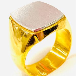 K18 Pt850 印台リング 金プラチナコンビ アクセサリー