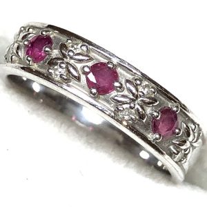 ルビーK14WGリング K14WG ルビー ダイヤモンド 帯留め 1.21ct D0.27ct — セルビー