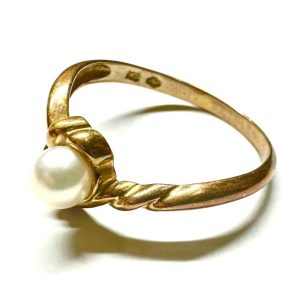 【貴金属】K18 750 18金 パール付リング ジュエリー アクセサリー