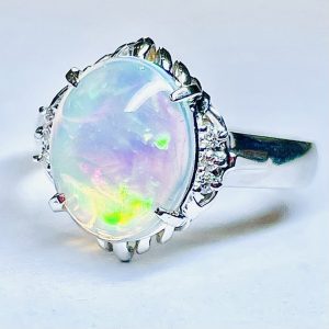 PT900ホワイトオパールリング プラチナ