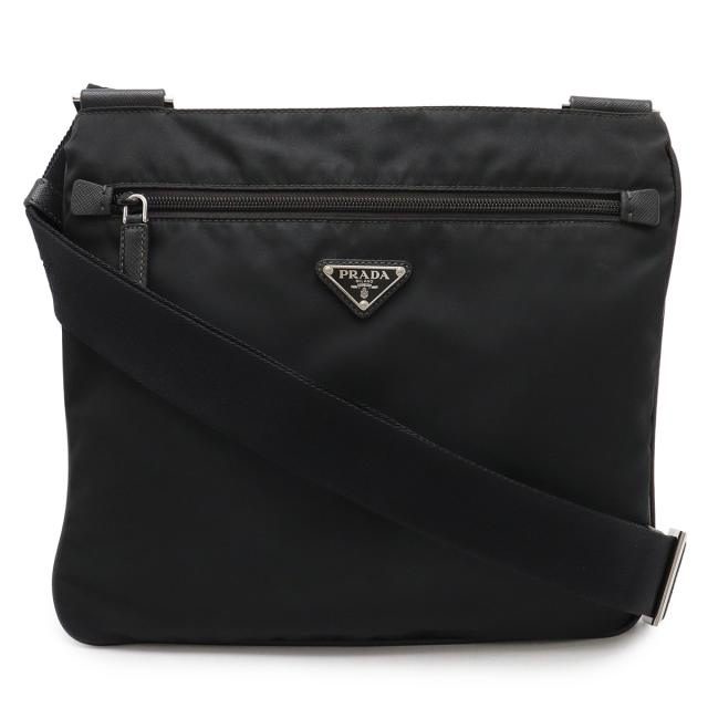 PRADA（プラダ）ショルダーバッグ　斜めかけ　ナイロン　レザー　NERO
