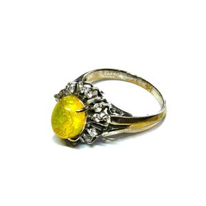 【貴金属】Pt900(プラチナ) ファイヤーオパール付リング ジュエリー アクセサリー