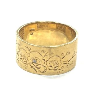 K18 18金 メレダイヤ付き リング