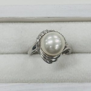 K18WG 18金ホワイトゴールド リング パール
