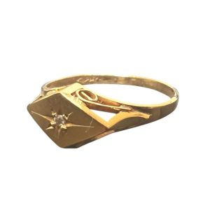 K18 ダイヤモンド付き リング