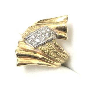 K18 Pt900 メレダイヤ リング