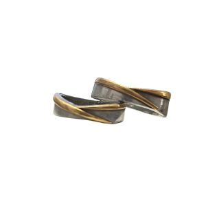 K18/Pt900　リング　石なし　コンビ　金ベース　ハーフ　プラチナベース