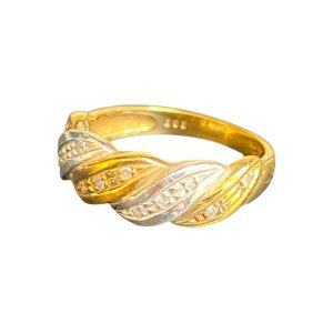 K18 Pt850 メレダイヤモンド リング 指輪